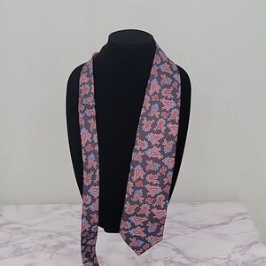 Shemoy Premium Silk Necktie 70s Vintage Gray with blue and red paisley tie